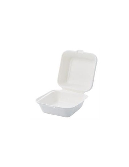 CONTENITORE HAMBURGER 15X15X5 50PZ.POLPA DI CELLULOSA c/coperchio