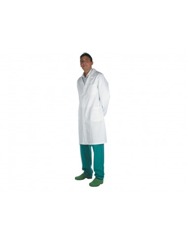 CAMICE MEDICO DA UOMO COLORE BIANCO 100% COTONE