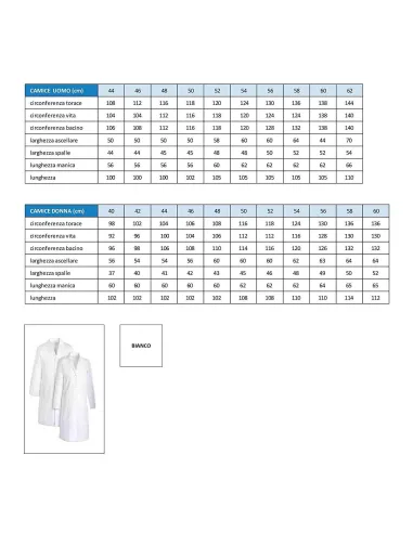 CAMICE MEDICO DA UOMO COLORE BIANCO 100% COTONE