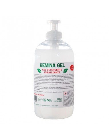 Gel igienizzante mani senza risciacquo 500ml con erogatore. Kemina gel