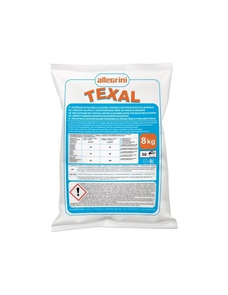 Detersivo Lavatrice in Polvere TEXAL Allegrini kg. 8- Pulizia e Candeggio Efficace