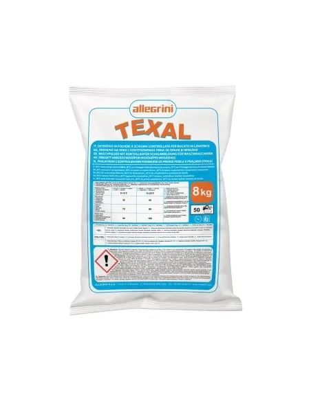 Detersivo Lavatrice in Polvere TEXAL Allegrini kg. 8- Pulizia e Candeggio Efficace