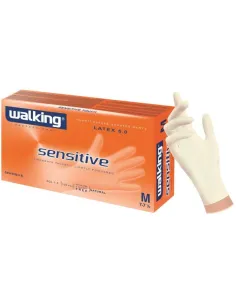 100 Guanti lattice Sensitive Walking con polvere monouso bianchi