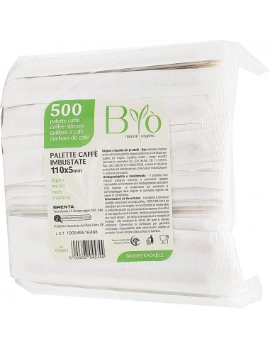 500 Palette Legno Bio per Caffe' COMPOSTABILI cm.11 X 0.5 Cm monouso biodegradabile INCARTATE