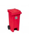 Bidone Carrellato Lt.120 Con Pedale rosso