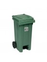 Bidone Carrellato Lt.120 Con Pedale verde