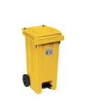 Bidone Carrellato Lt.120 Con Pedale giallo