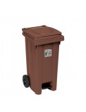 Bidone Carrellato Lt.120 Con Pedale marrone