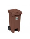 Bidone Carrellato Lt.120 Con Pedale marrone