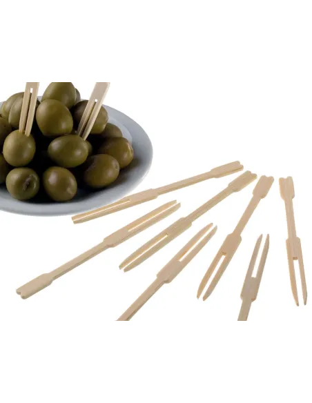Forchettine in legno di bamboo cm. 9 1000pz.