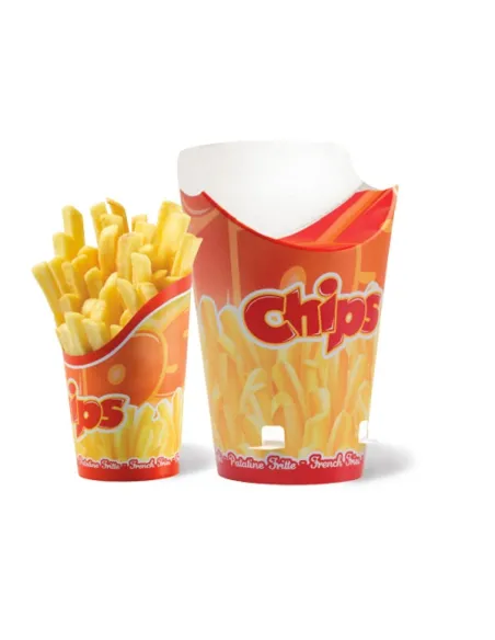 Contenitore in cartoncino per patatine richiudibile conf. 208 pz