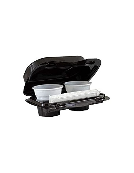 KIT ASPORTO BEVANDE CALDE/FREDDE BICCHIERI+COPERCHI+PALETTINE+VASSOIO BAR CAFFE'