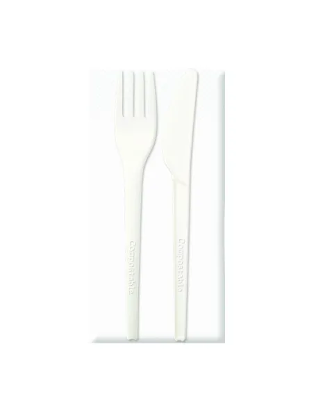 1000 Bis posate style monouso tovagliolo, cpla, biocompostabile 16,5cm