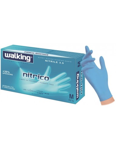 Guanto Nitrile blu Walking Nitrico 4.0gr - 100pz