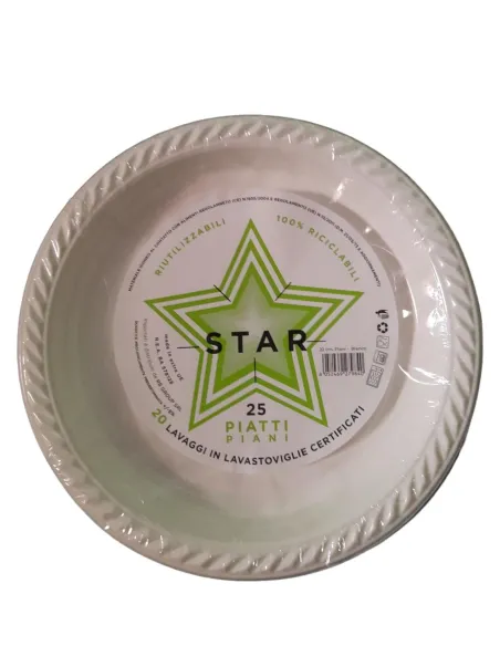 100 Piatti Piani in Plastica Riutilizzabili