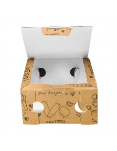 Scatola porta fritti havana per take away 170 Pz. cm. 15x15h7