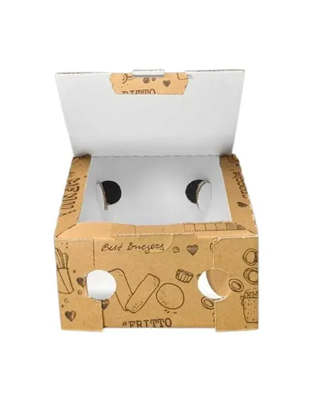 Scatola porta fritti havana per take away 170 Pz. cm. 15x15h7