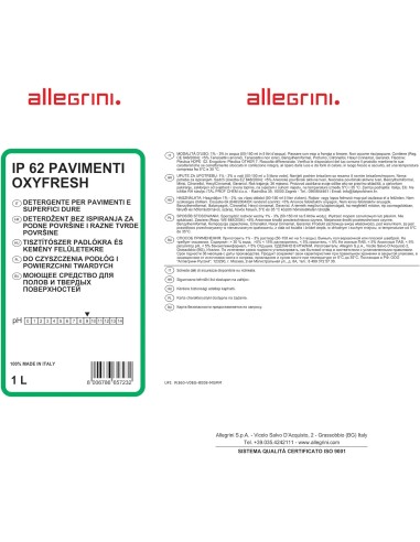 12x IP 62 Oxyfresh etichetta