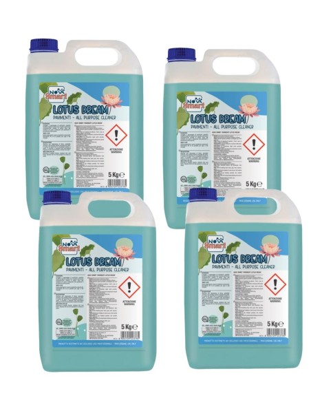 Detersivo liquido profumato pavimenti pH neutro 4x5L Lotus Dream per robot lavapavimenti
