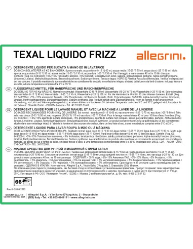 4x Detersivo Liquido TEXAL Frizz Concentrato - Profumato e Efficace a Basse Temperature