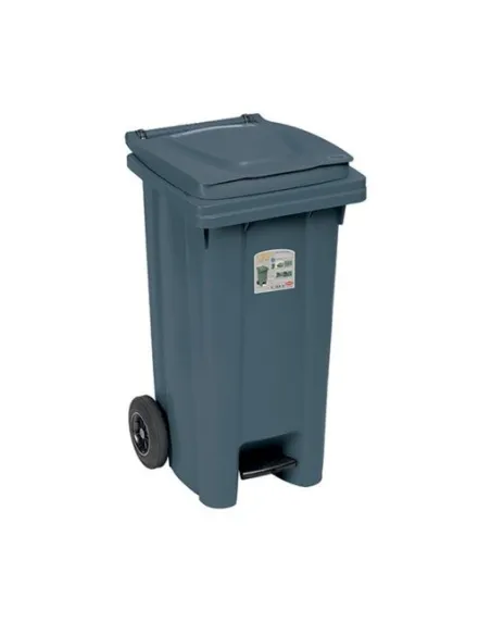 Bidone Carrellato Lt.120 Con Pedale grigio