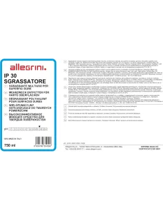 30 SGRASSATORE - Detergente Liquido Schiuma Controllata per Macchie Ostinate 750ml - Allegrini