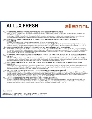 Allux fresh lt. 5 lavapavimenti alcolico Allegrini