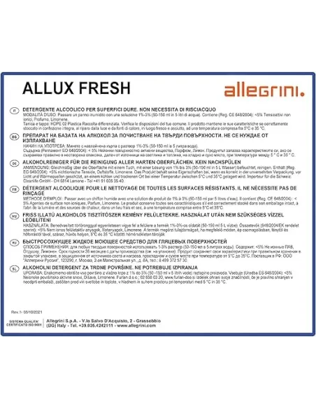 Allux Fresh lavapavimenti alcolico 5L Allegrini | Detershoponline