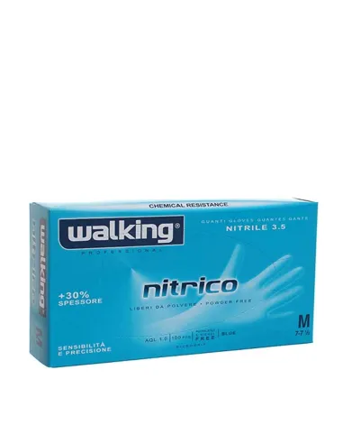 Guanti nitrile blu Walking senza polvere – Confezione da 1000 pezzi, taglie disponibili, 3.5 gr.