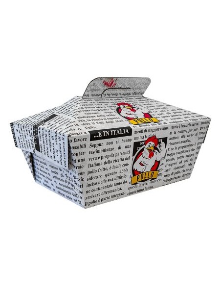 Scatola porta pollo alimentare da asporto + alluminio Cf. 70 PZ.