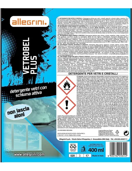 Vetrobel Spray Detergente per Vetri e Superfici Smaltate