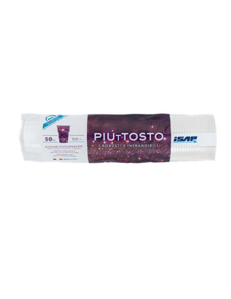 Bicchiere ISAP 350cc Infrangibile Trasparente in Polipropilene - Confezione da 50 Pezzi