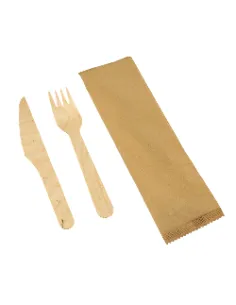 BIS POSATE 16,5 CM.DA TAVOLA IN LEGNO IMBUSTATE 50PZ.