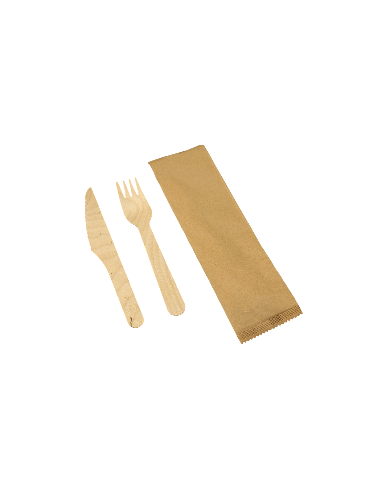 BIS POSATE 16,5 CM.DA TAVOLA IN LEGNO IMBUSTATE 50PZ.
