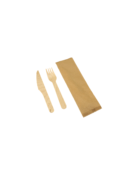 BIS POSATE 16,5 CM.DA TAVOLA IN LEGNO IMBUSTATE 50PZ.