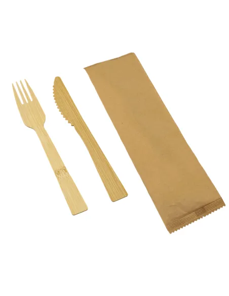 BIS POSATE 17CM.DA TAVOLA IN BAMBOO IMBUSTATE 50PZ.