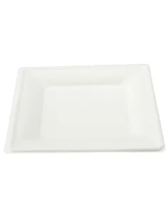 Piatto quadrato in polpa da zucchero 26x26 h 2 Conf. 50 pz.