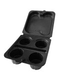 Porta Caffè 4 Posti Nero - Confezione da 45 Pz. Ideale per Ristoranti e Uffici