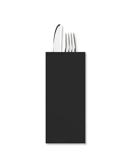 Portaposate nero in carta kraft con tovagliolo Conf. 1000 pz.
