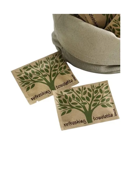 Salvietta rinfrescante in Tnt 6x8 cm. Natura cf. 150 pz