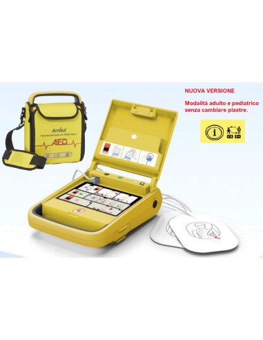 Defibrillatore Semiautomatico AMOUL I3 - Completo di Borsa ed Elettrodi per Adulti e Bambini