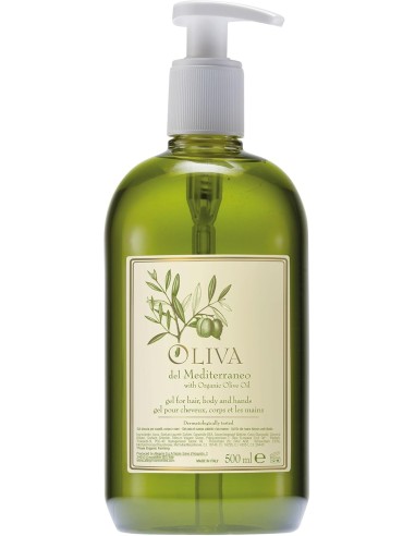 Bagnoschiuma e shampoo Allegrini Oliva del Mediterraneo – con olio d’oliva biologico per una detersione delicata e naturale.