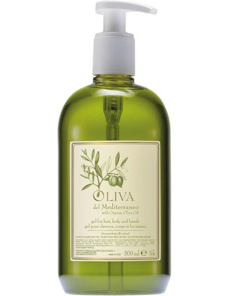 Bagnoschiuma e shampoo Allegrini Oliva del Mediterraneo – con olio d’oliva biologico per una detersione delicata e naturale.