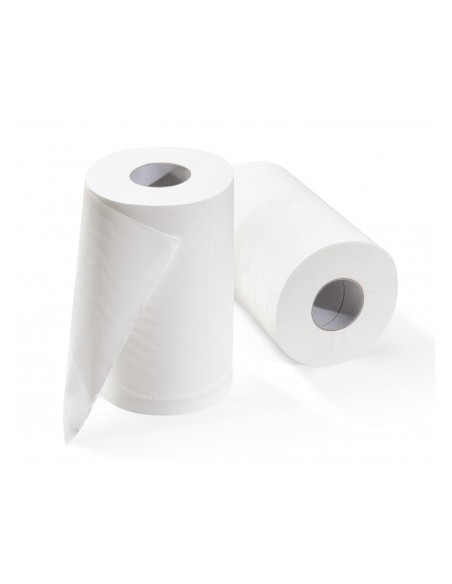 Asciugamani a rotolo 60 metri 2 veli carta pura cellulosa 12 rot.