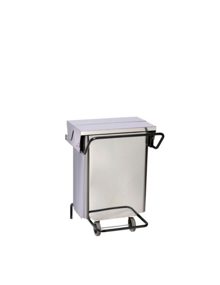 Contenitore Rifiuti A Pedale Sbarazzino Inox Brillante Con Apertura Centrale 70 L