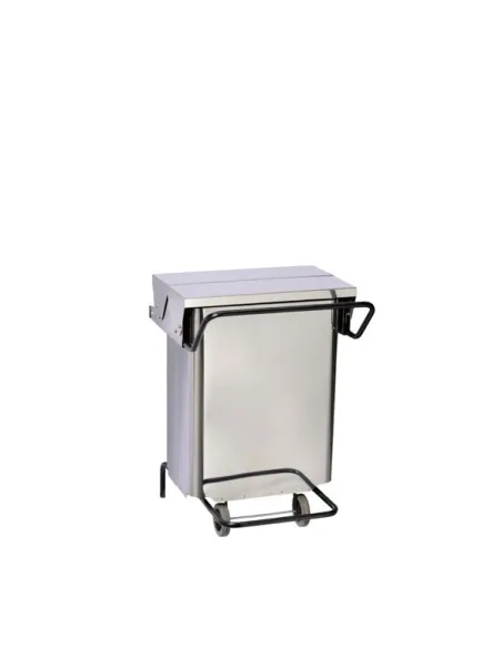 Contenitore Rifiuti A Pedale Sbarazzino Inox Brillante Con Apertura Centrale 70 L