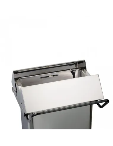 Contenitore Rifiuti A Pedale Sbarazzino Inox Brillante Con Apertura Centrale 70 L