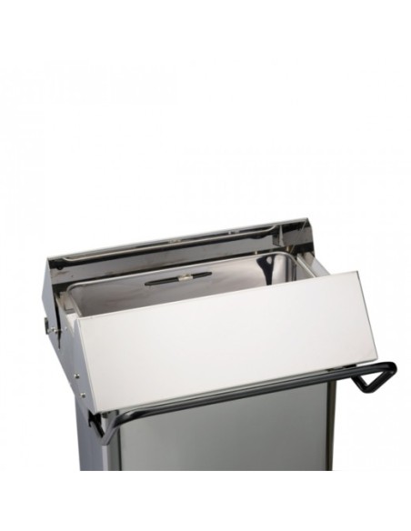 Contenitore Rifiuti A Pedale Sbarazzino Inox Brillante Con Apertura Centrale 70 L