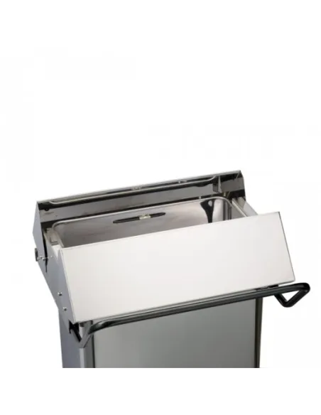 Contenitore Rifiuti A Pedale Sbarazzino Inox Brillante Con Apertura Centrale 70 L