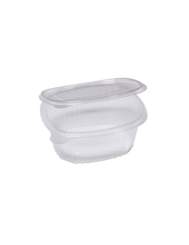 Contenitore ovale PET 750cc coperchio incernierato, vaschetta monouso asporto gastronomia 50 pz | detershoponline.it